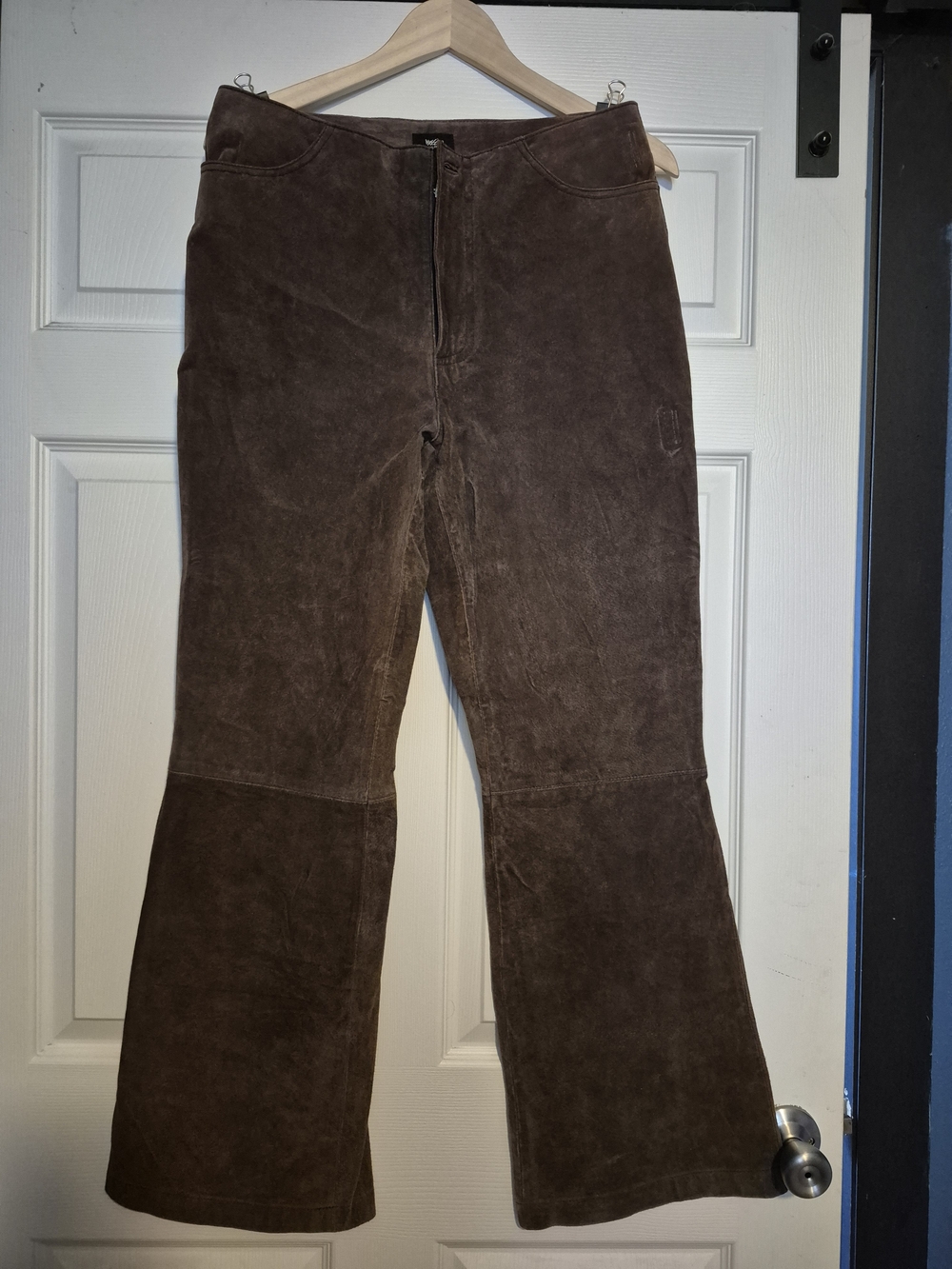 Miss Sixty Dark Brown Suede Flare Jeans